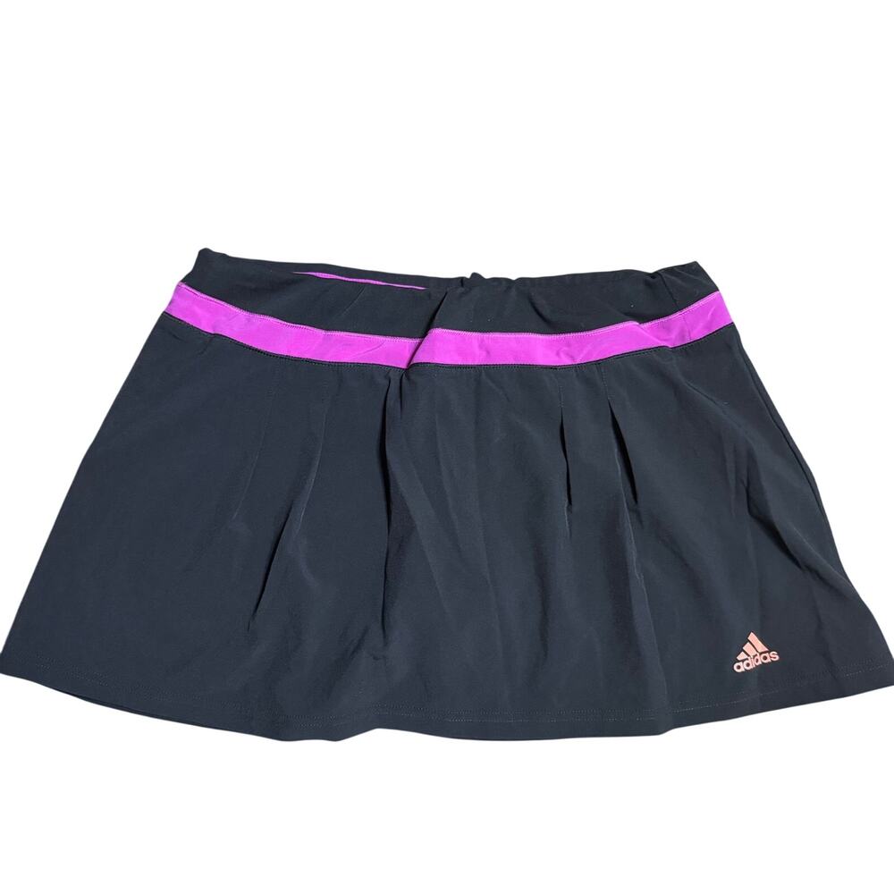 Adidas Black and Purple Pleated Tennis Skirt Size Medium